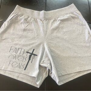 Gray Faith Over Fear Shorts
